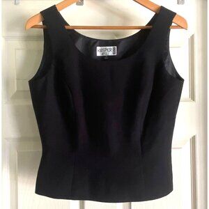 size 6‎ womens sold black tank top cami camisole lined side zip career work wear